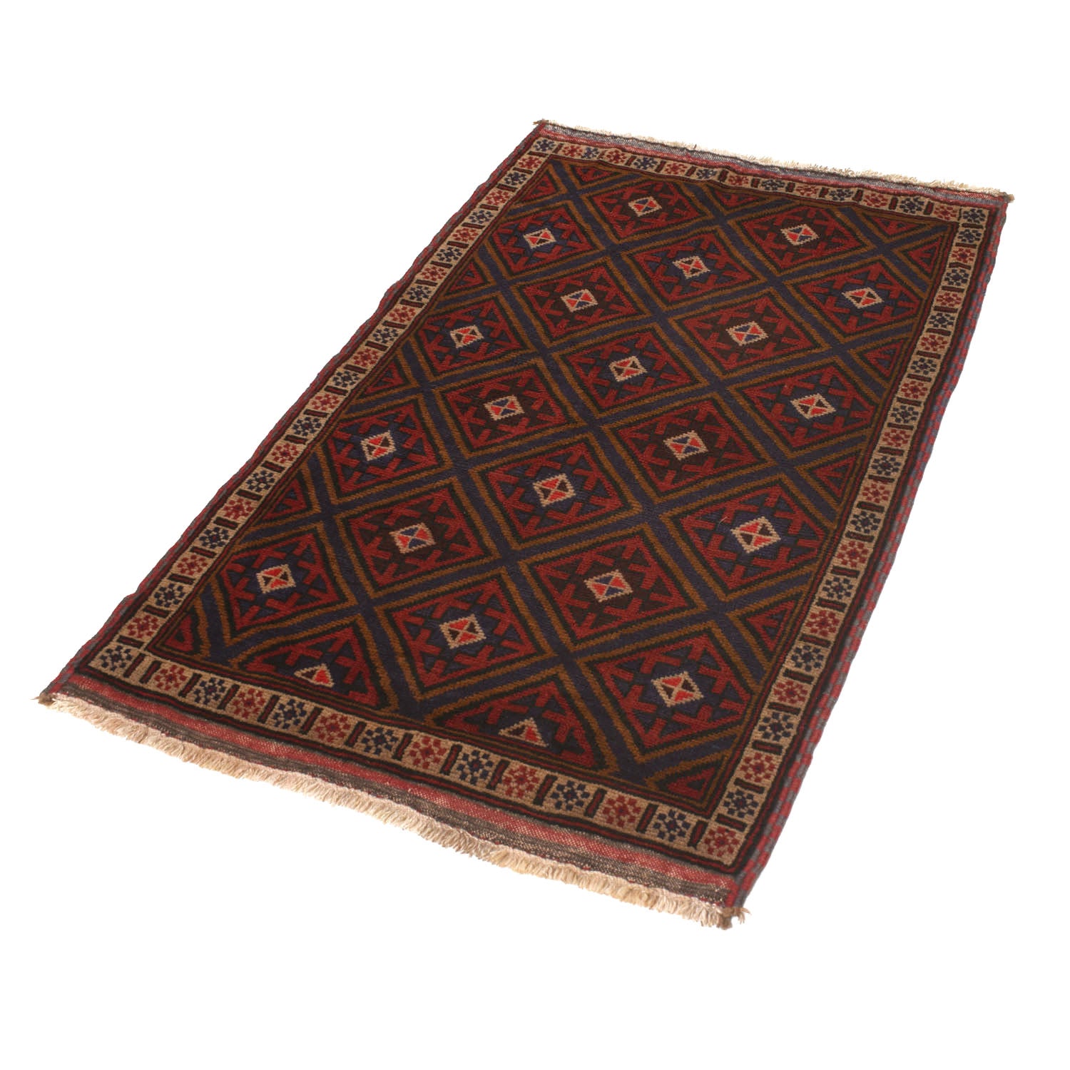 Baluchi Rug Handmade Multi Geometric 3x5 ft