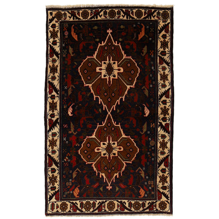 Baluchi Rug Handmade Multi Geometric 2x4 ft