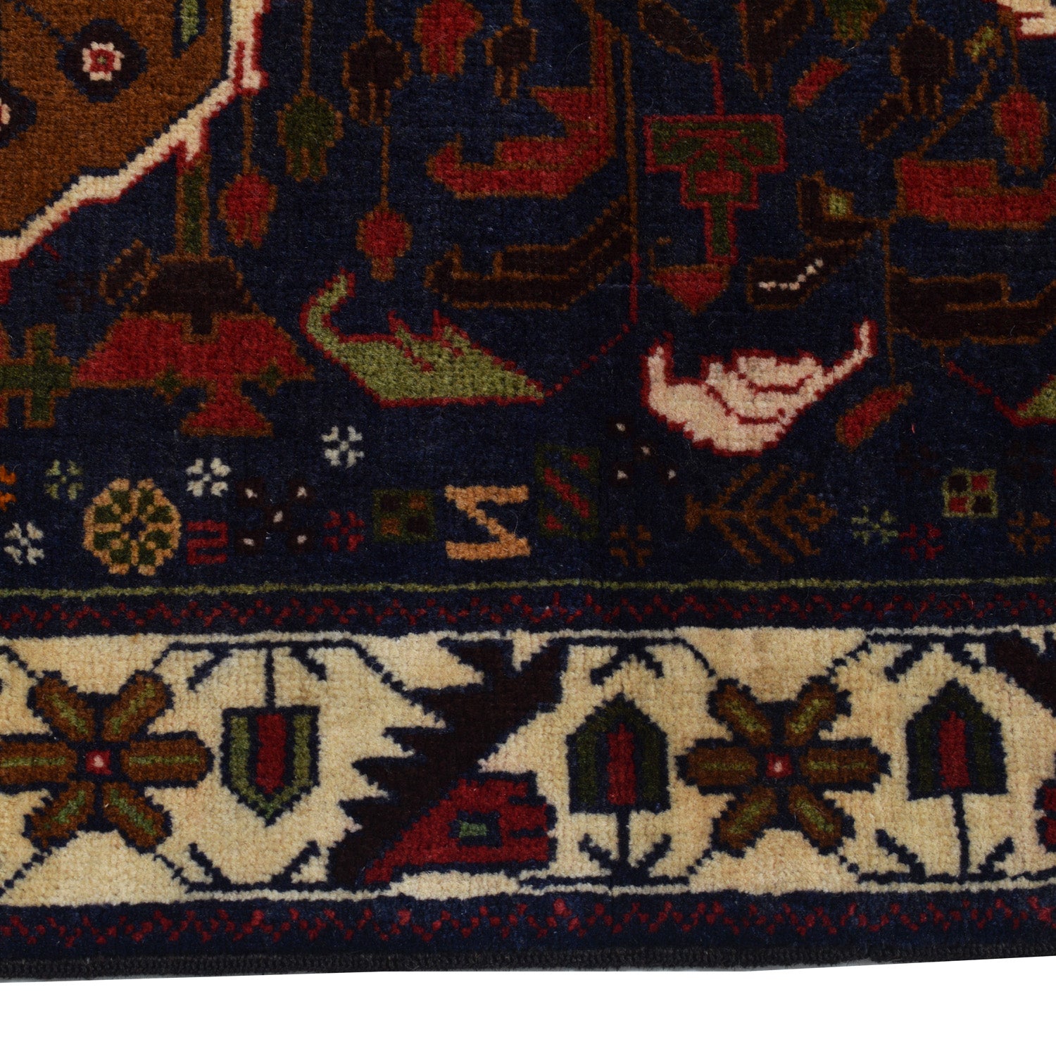Baluchi Rug Handmade Multi Geometric 2x4 ft