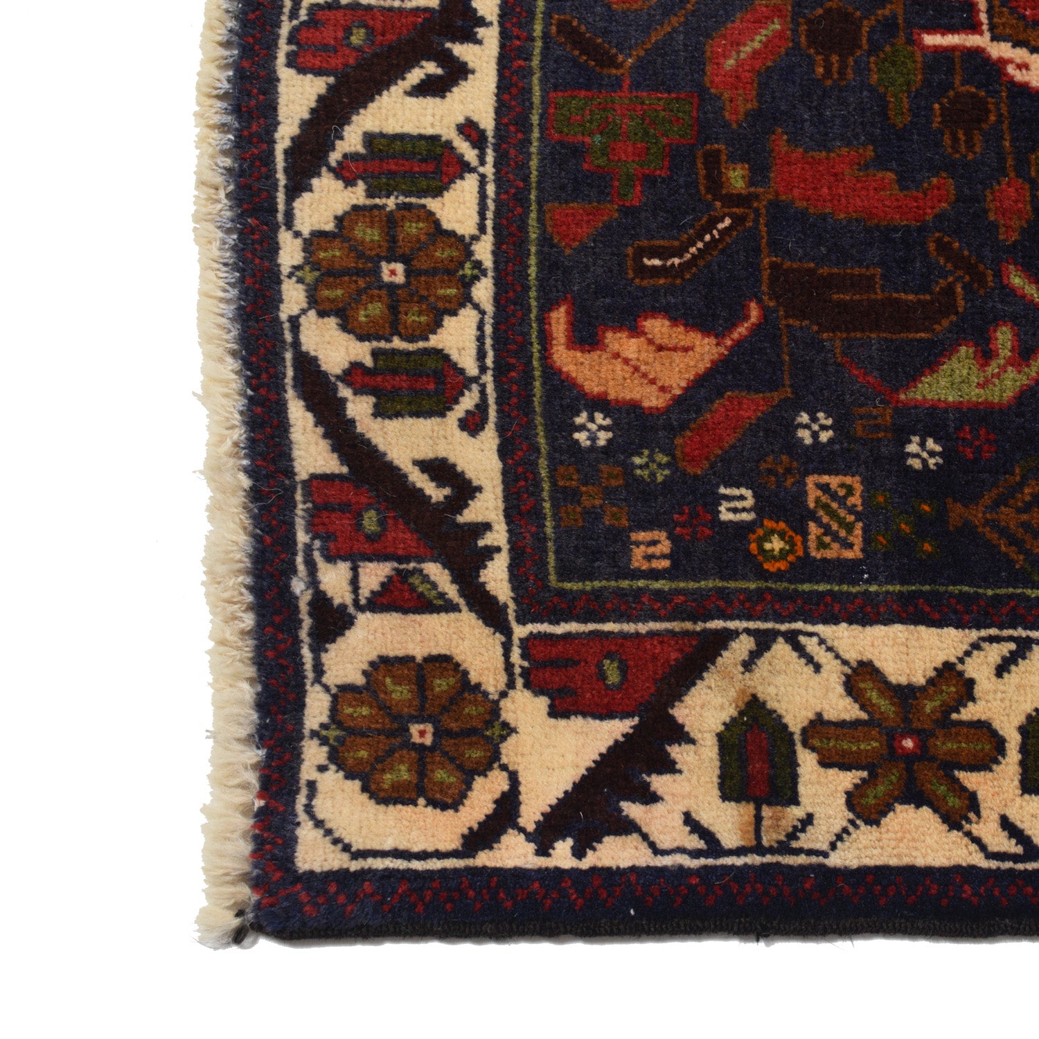 Baluchi Rug Handmade Multi Geometric 2x4 ft