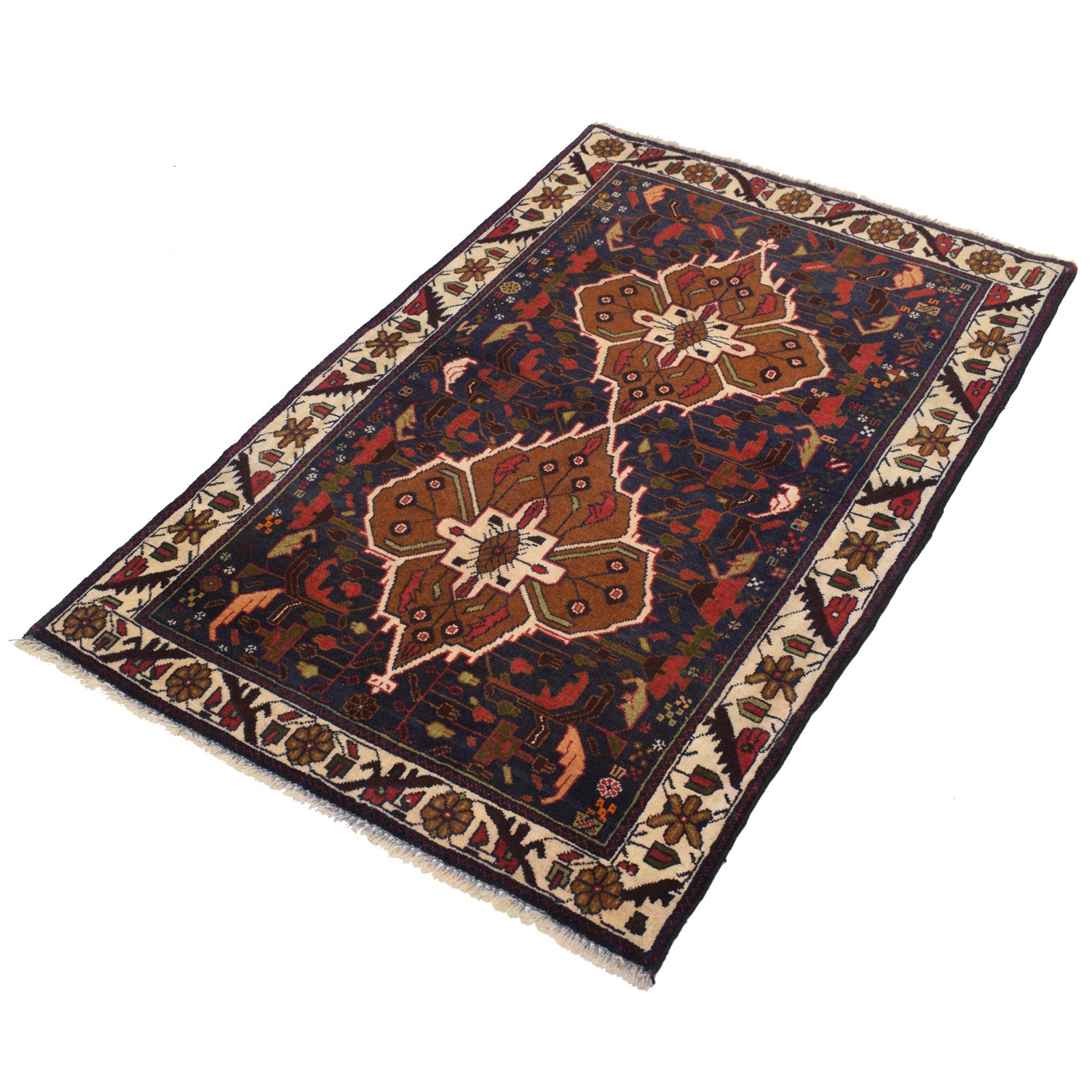 Baluchi Rug Handmade Multi Geometric 2x4 ft