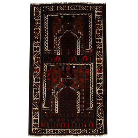 Baluchi Rug Handmade Multi Prayer Design 2x4 ft