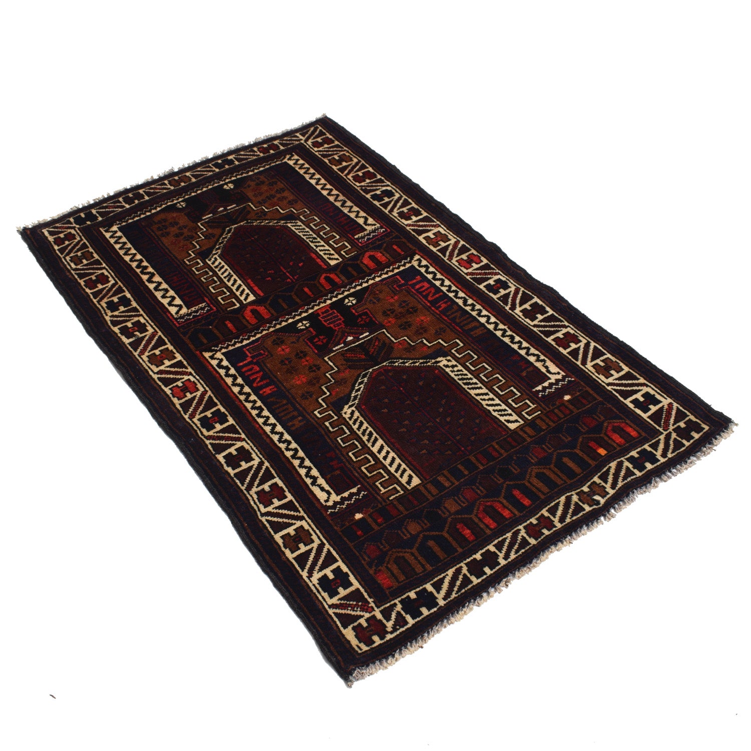 Baluchi Rug Handmade Multi Prayer Design 2x4 ft