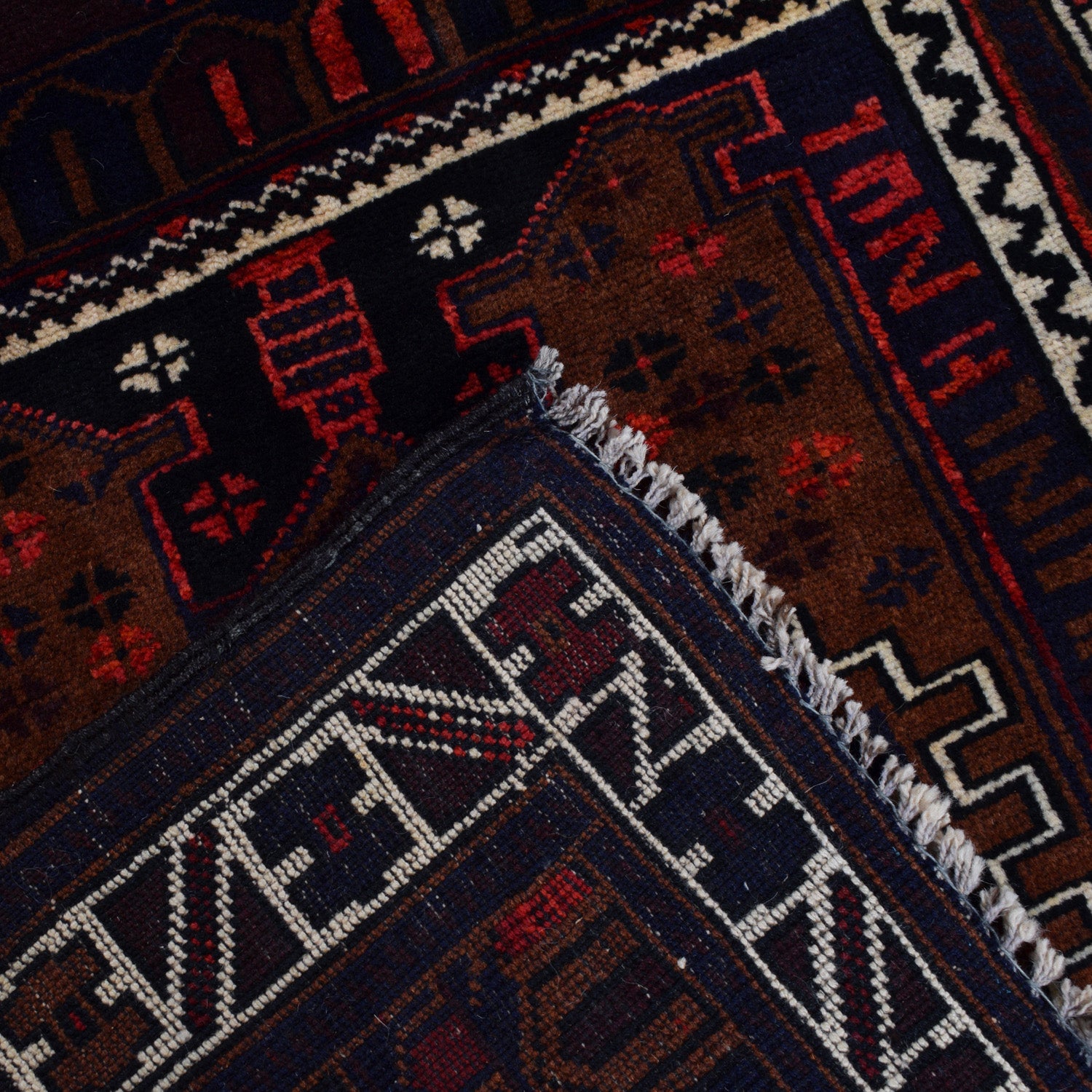 Baluchi Rug Handmade Multi Prayer Design 2x4 ft