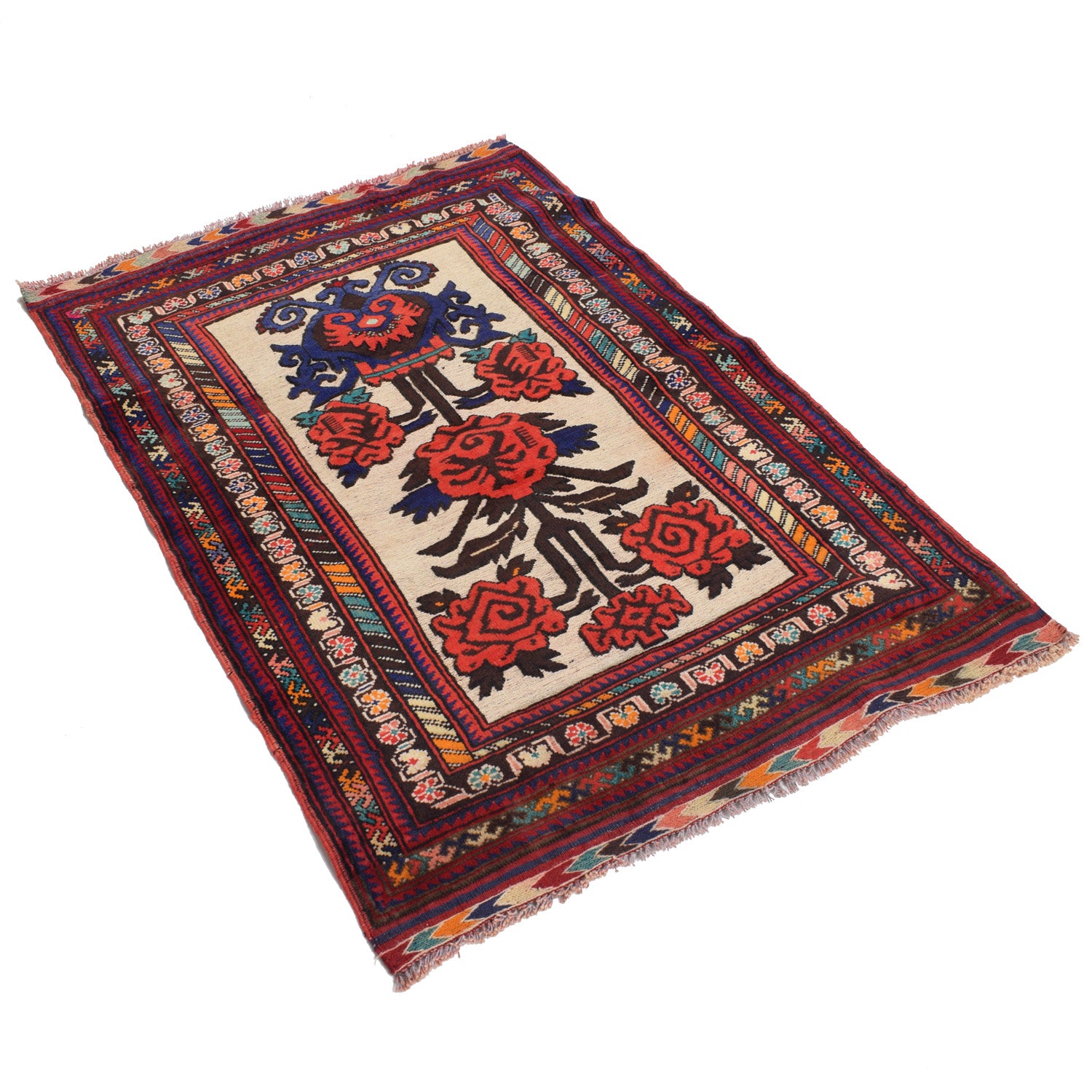Baluchi Rug Handmade Multi Geometric 3x5 ft