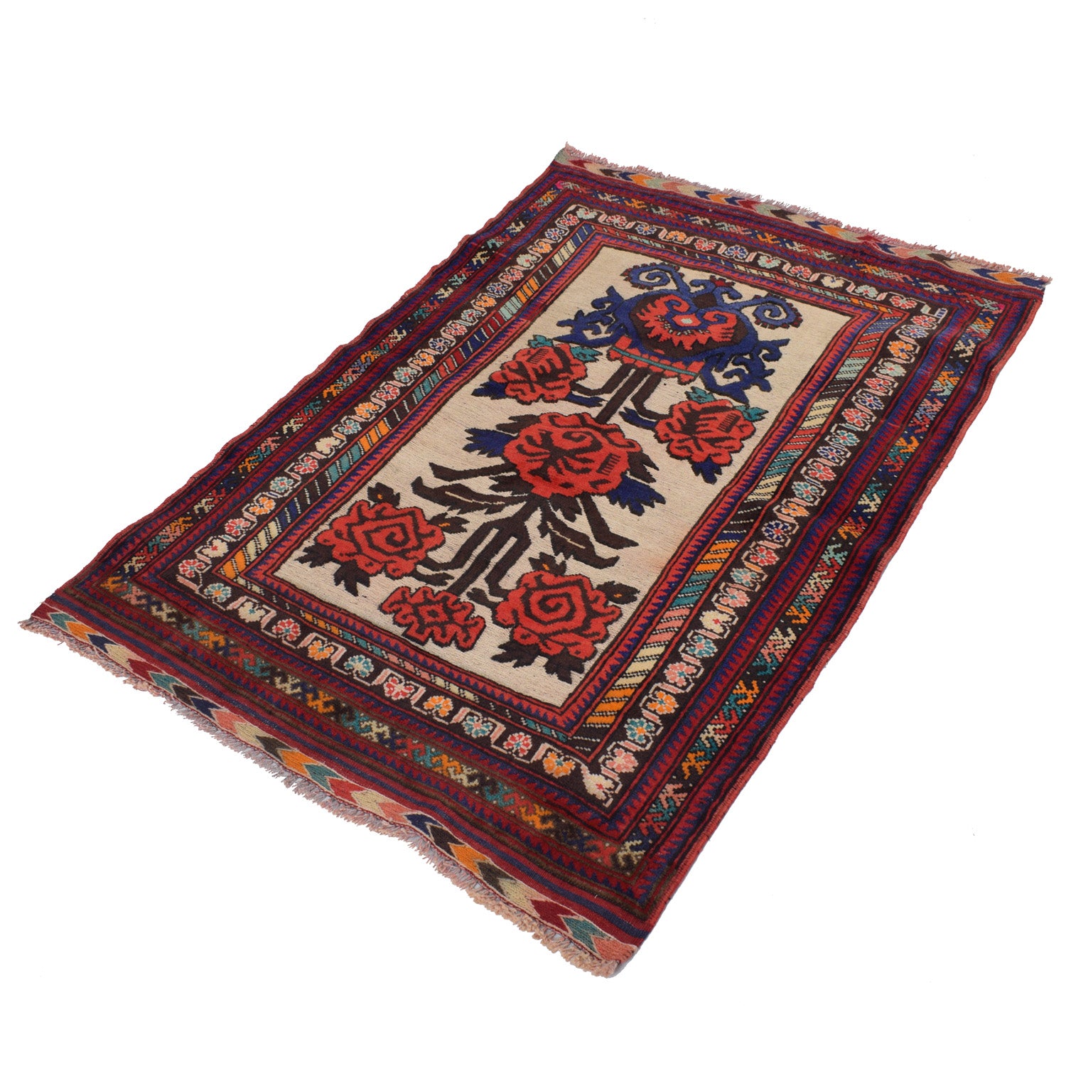 Baluchi Rug Handmade Multi Geometric 3x5 ft