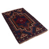 Baluchi Rug Handmade Navy Blue Floral 2x4 ft