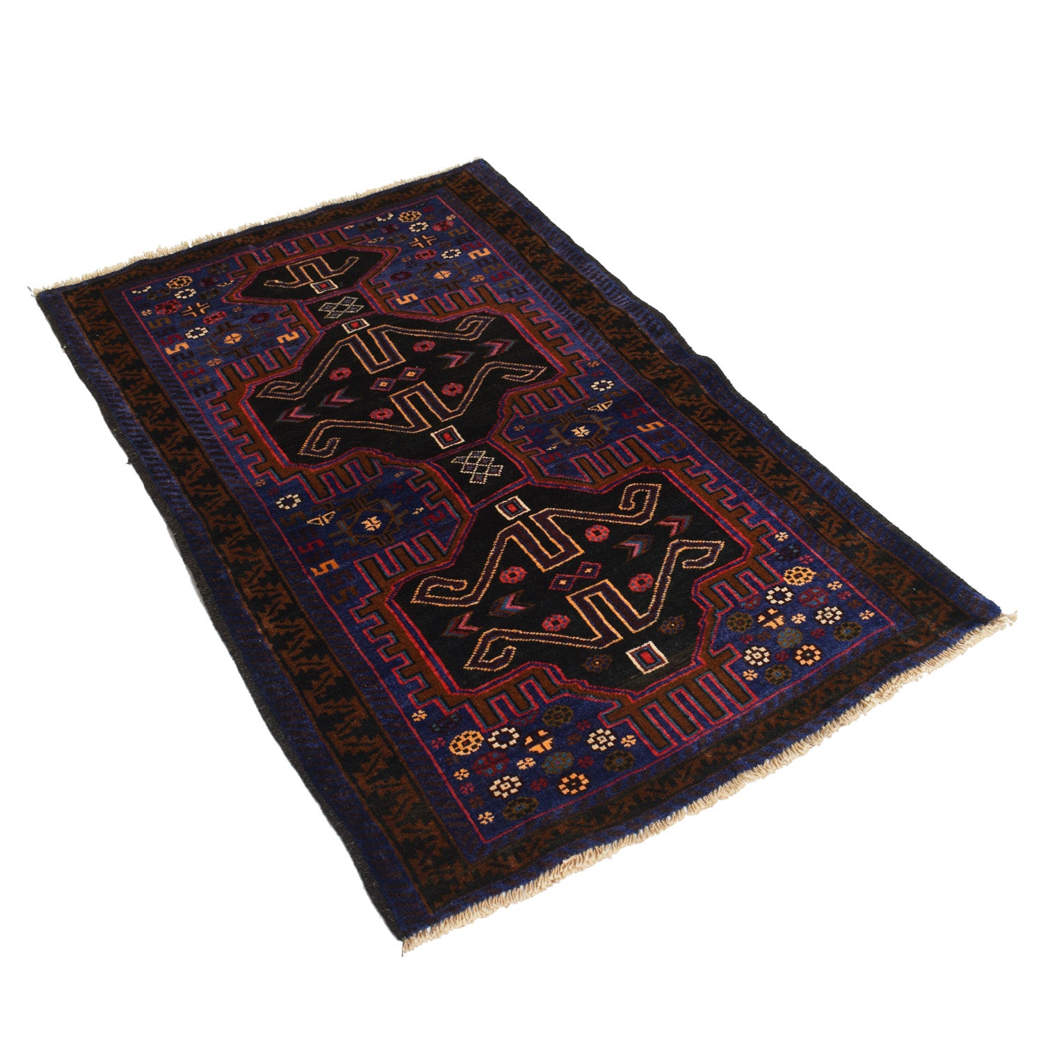 Baluchi Rug Handmade Multi Geometric 3x5 ft