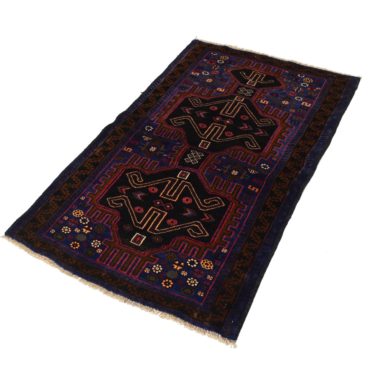 Baluchi Rug Handmade Multi Geometric 3x5 ft