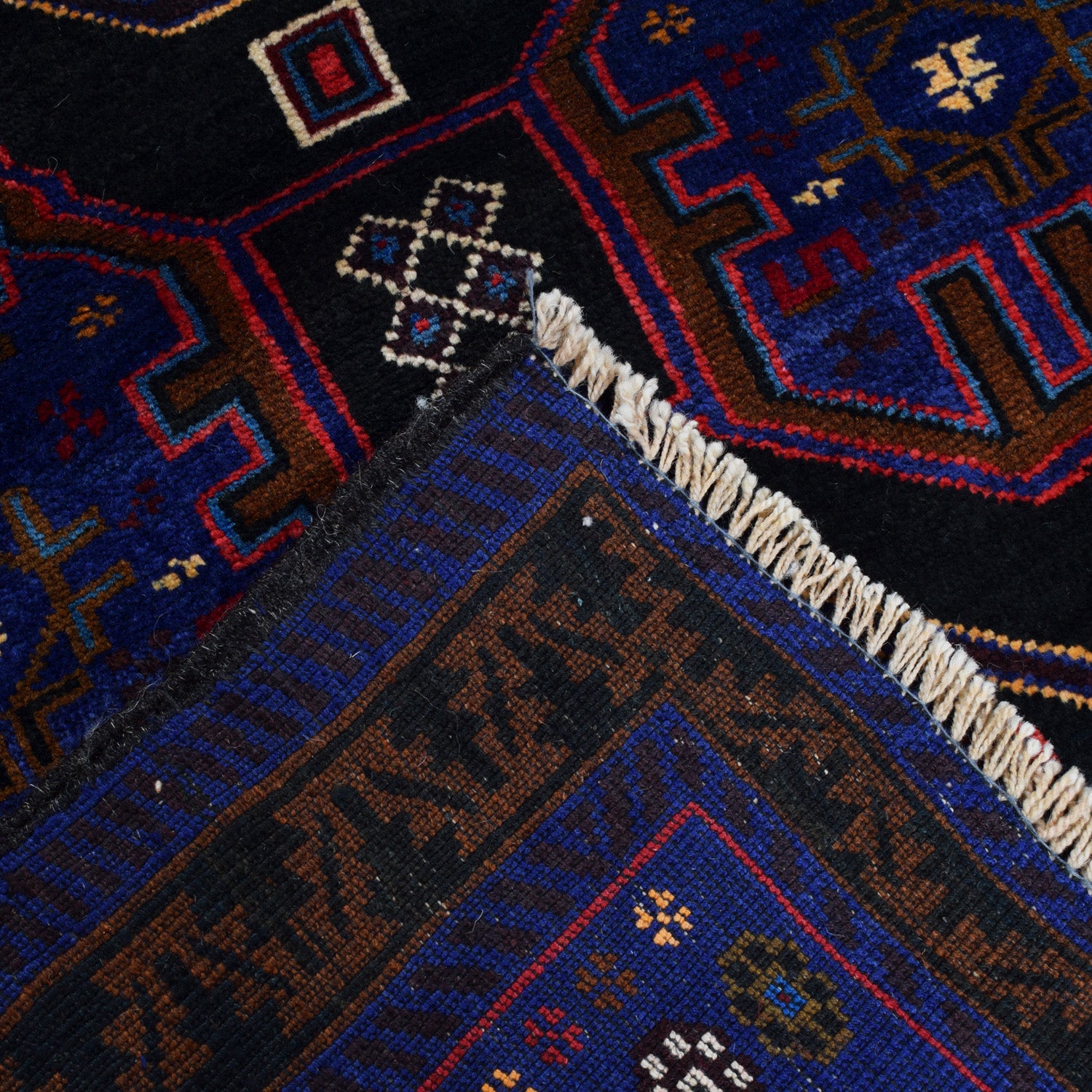 Baluchi Rug Handmade Multi Geometric 3x5 ft