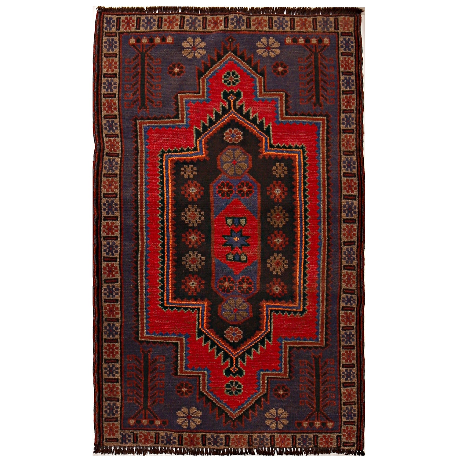 Baluchi Rug Handmade Multi Floral 2x4 ft