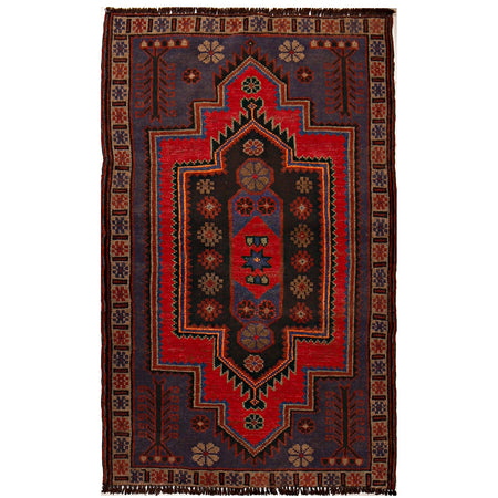 Baluchi Rug Handmade Multi Floral 2x4 ft