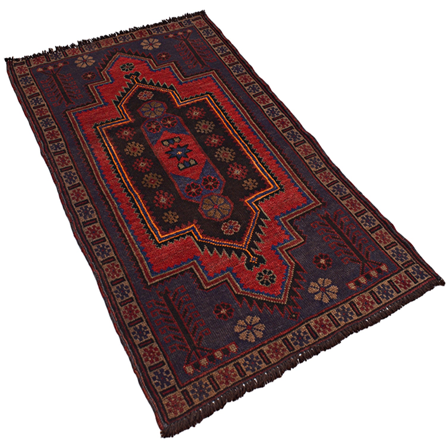 Baluchi Rug Handmade Multi Floral 2x4 ft