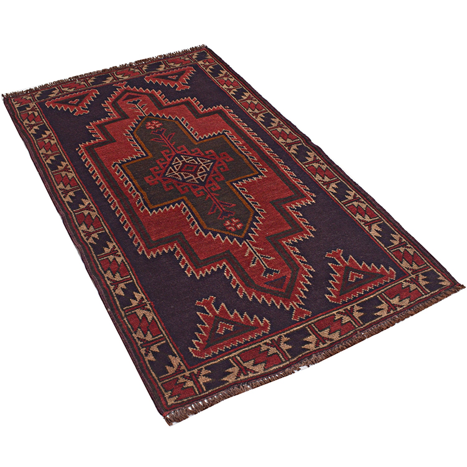 Baluchi Rug Handmade Multi Geometric 3x5 ft