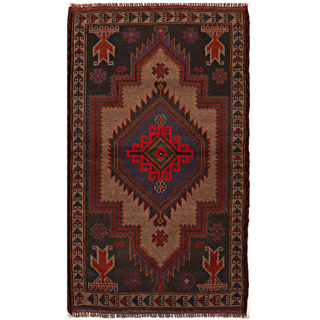 Baluchi Rug Handmade Multi Floral 2x4 ft
