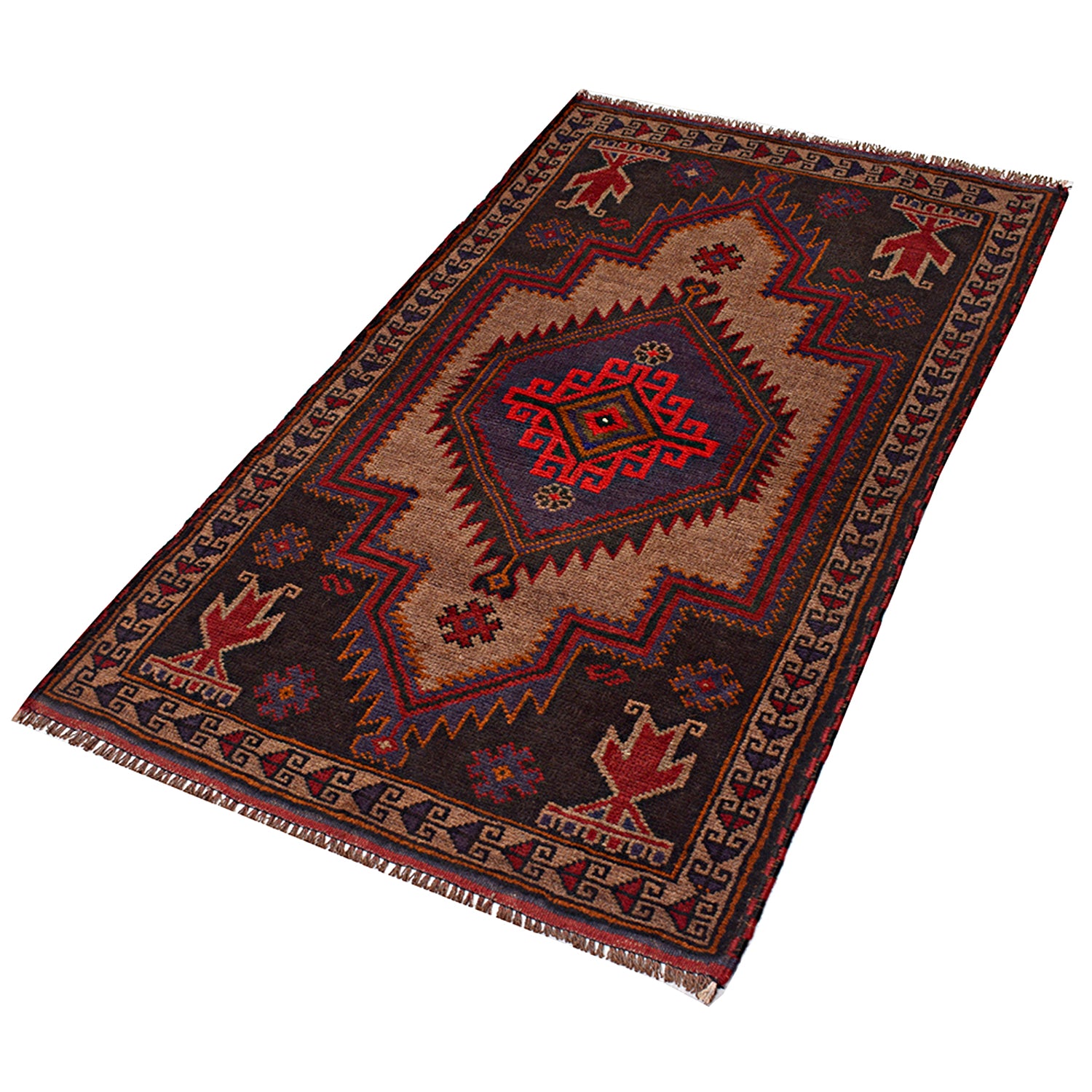 Baluchi Rug Handmade Multi Floral 2x4 ft