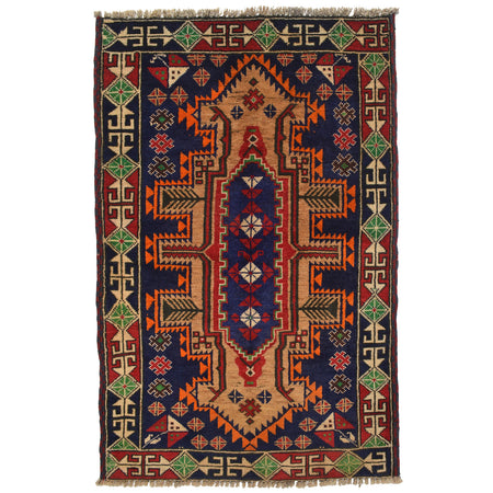 Baluchi Rug Handmade Multi Floral 3x5 ft