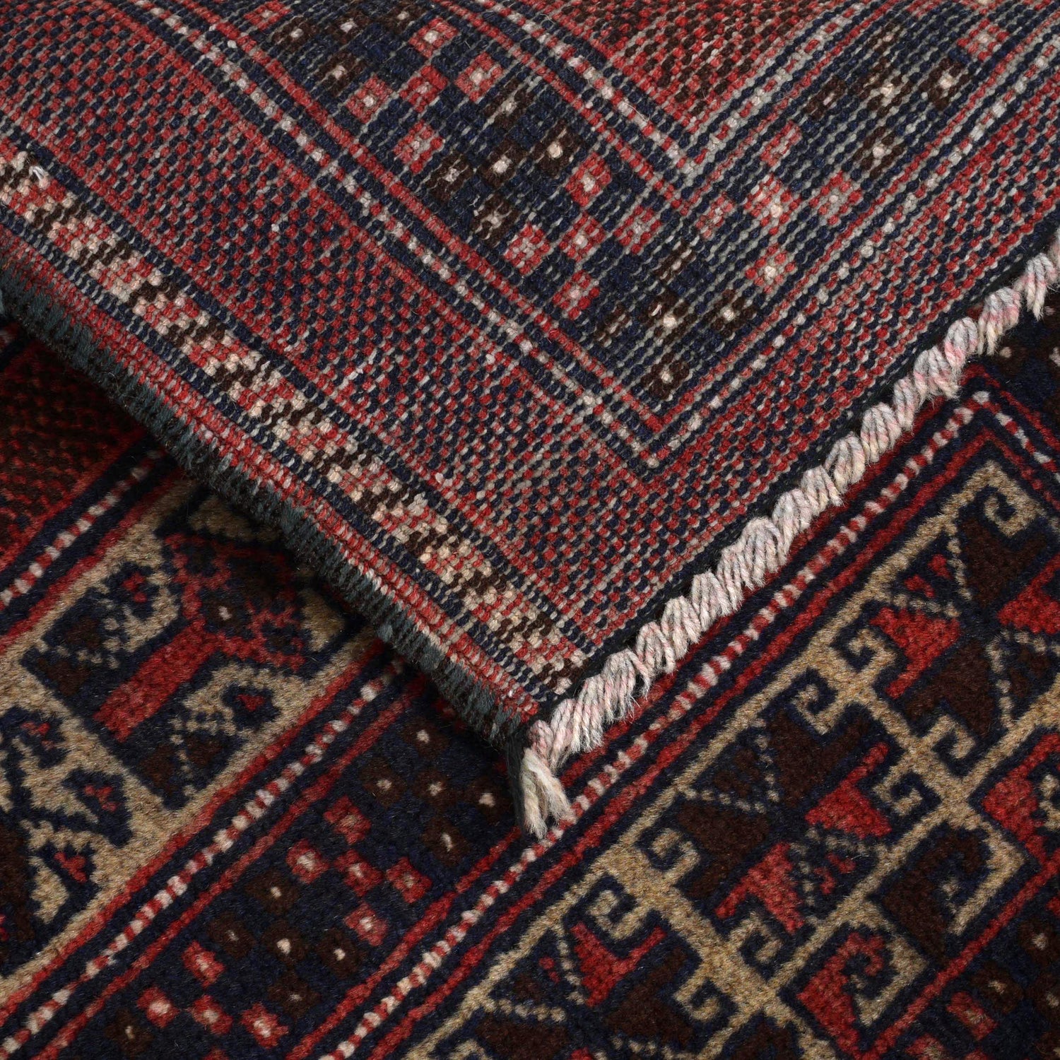 Baluchi Rug Handmade Beige Prayer Design 2x4 ft