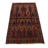 Baluchi Rug Handmade Brown Prayer Design 3x5 ft