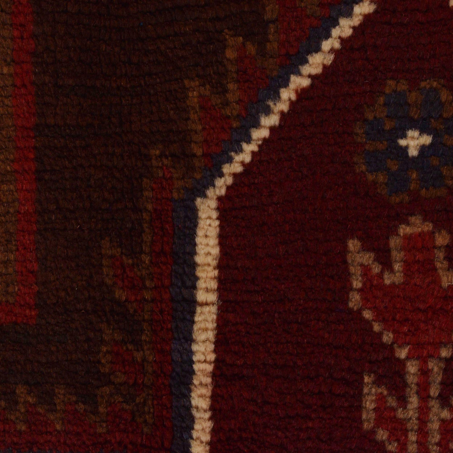 Baluchi Rug Handmade Red Geometric 3x5 ft