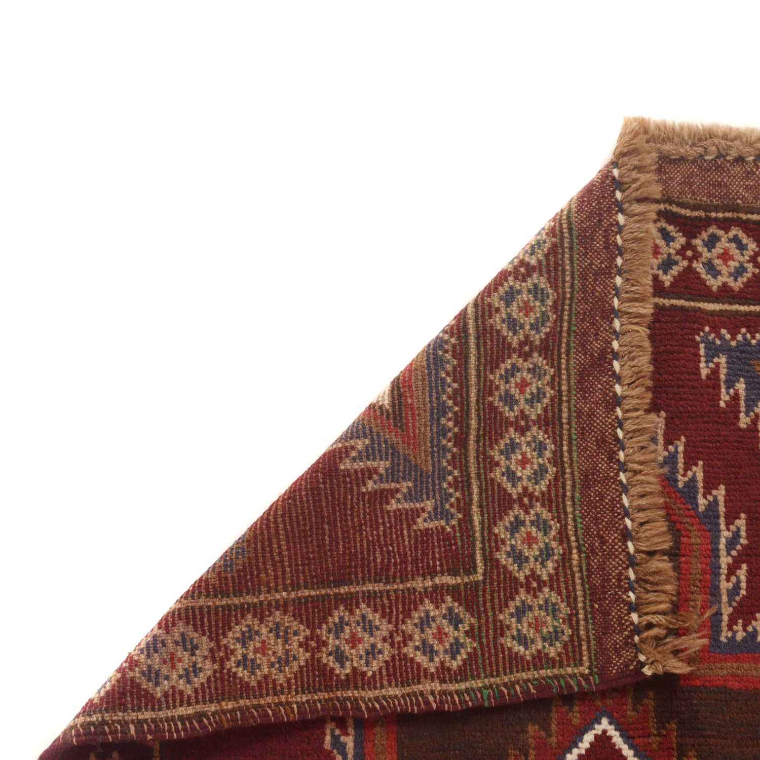 Baluchi Rug Handmade Red Geometric 3x5 ft