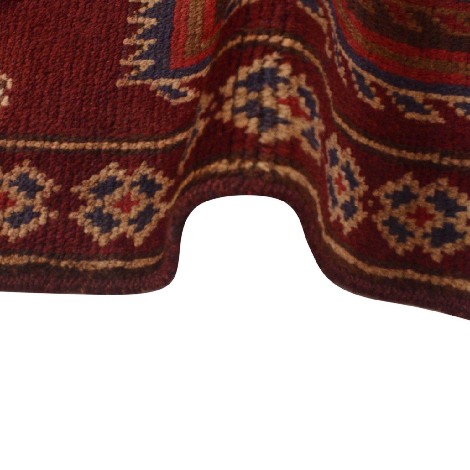 Baluchi Rug Handmade Red Geometric 3x5 ft