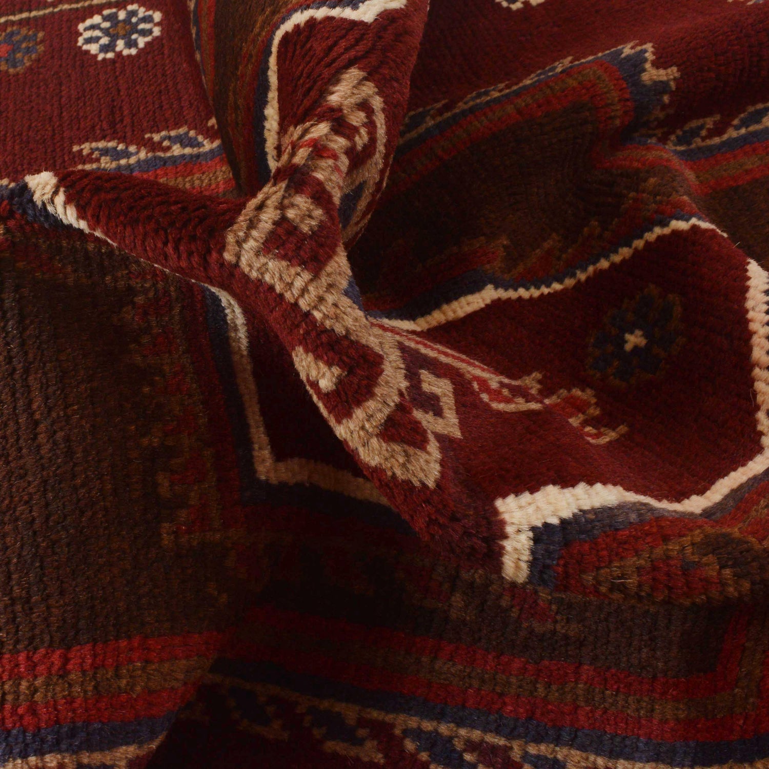 Baluchi Rug Handmade Red Geometric 3x5 ft