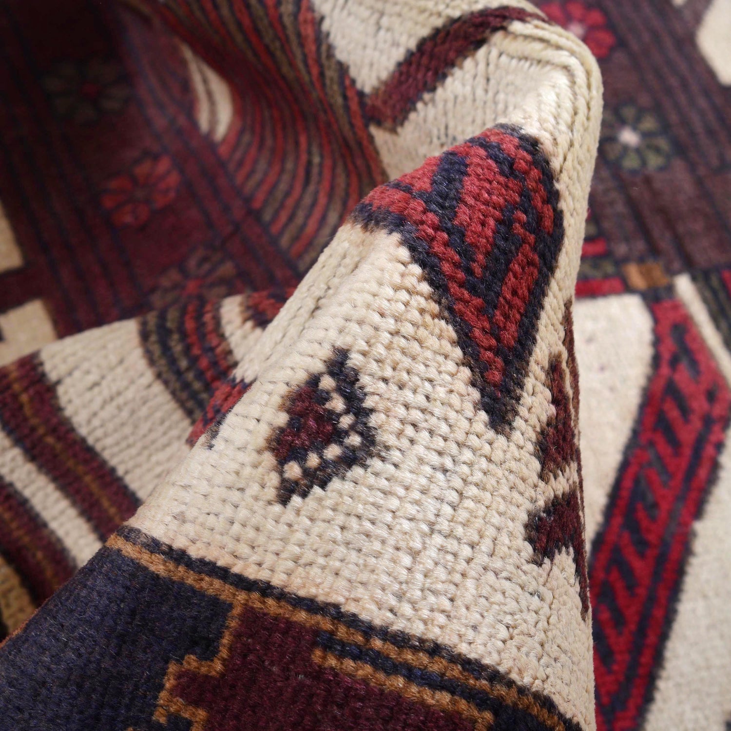 Baluchi Rug Handmade Multi Geometric 3x5 ft