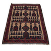 Baluchi Rug Handmade Beige Prayer Design 3x5 ft