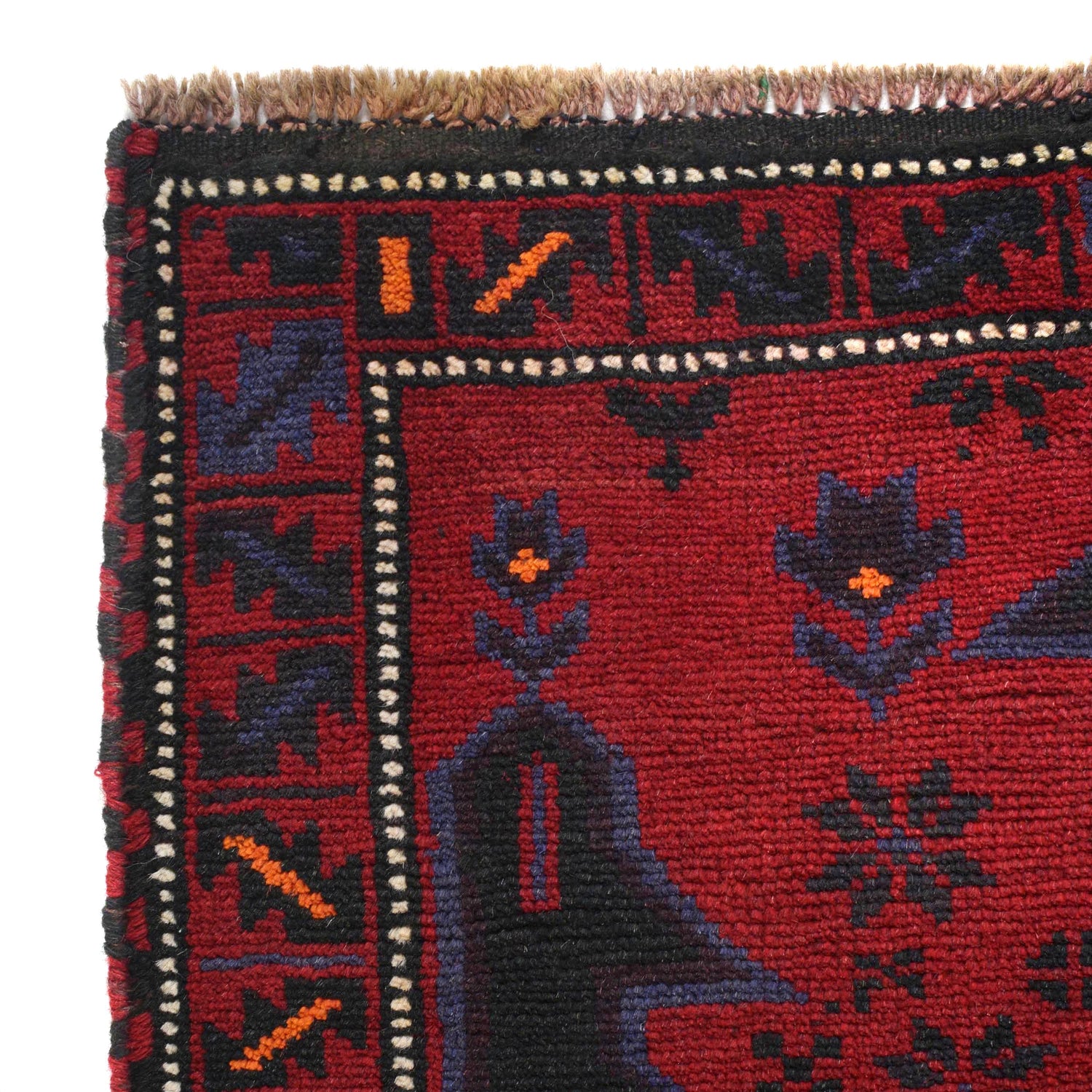 Baluchi Rug Handmade Red Floral 2x4 ft