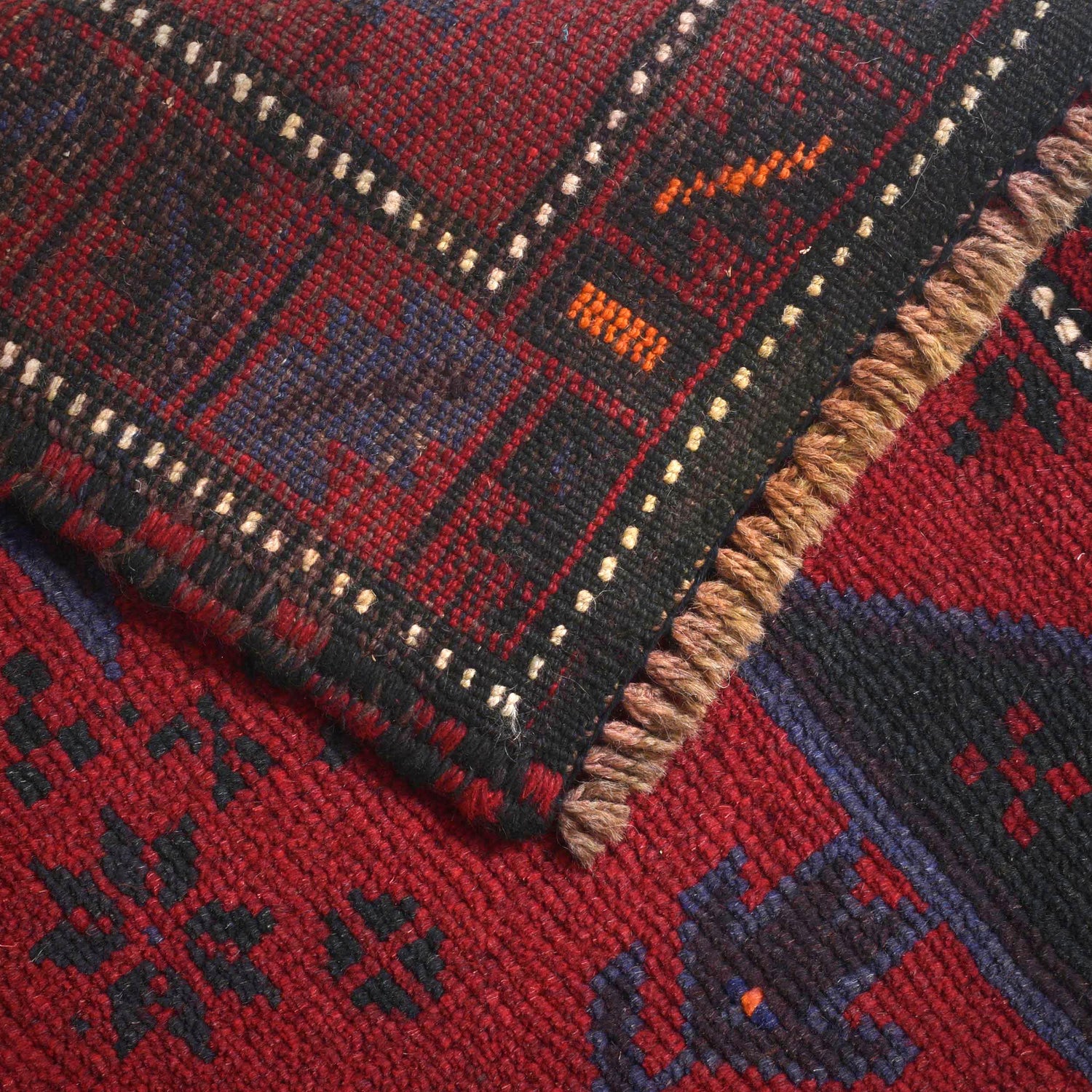 Baluchi Rug Handmade Red Floral 2x4 ft