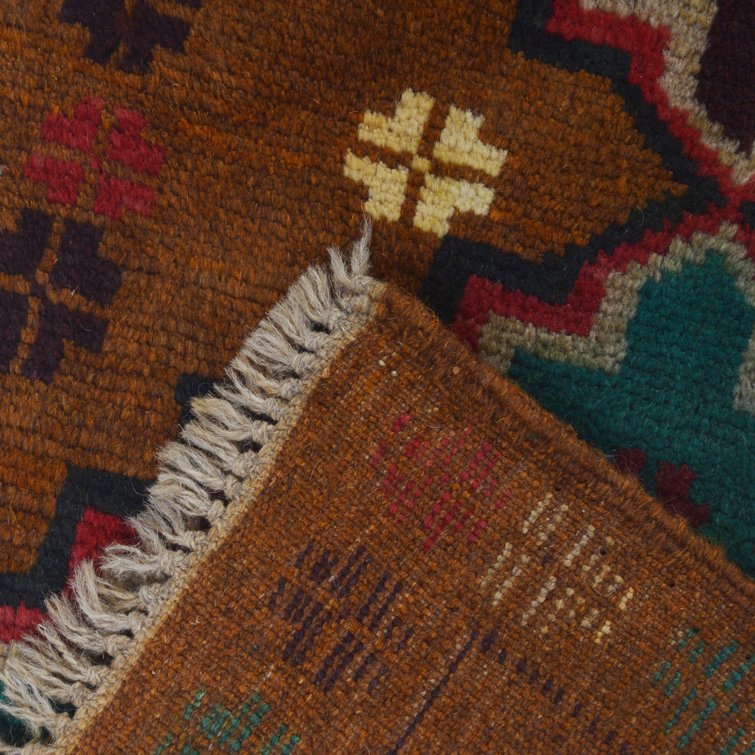 Baluchi Runner Rug Handmade Brown 10' Runner