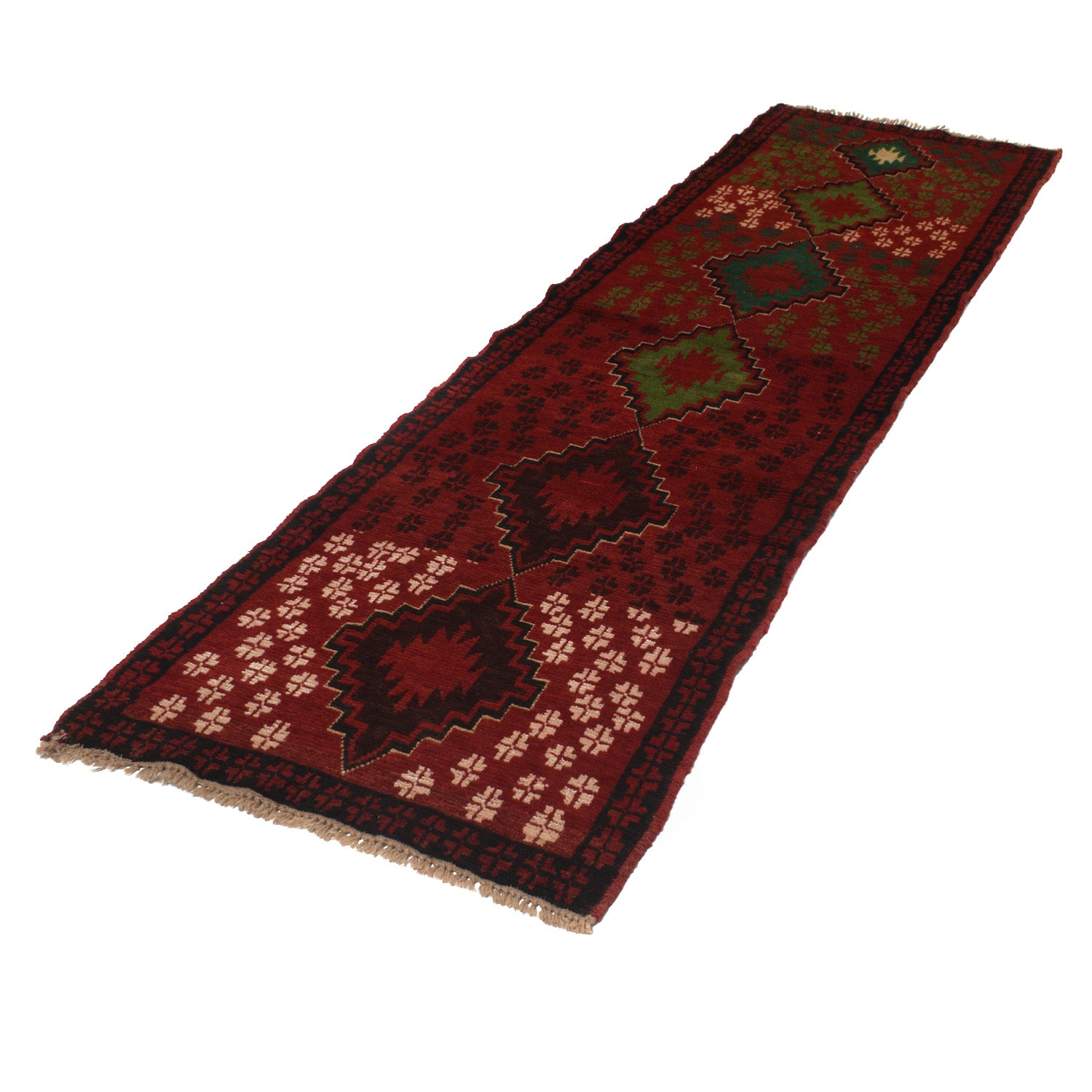 Baluchi Runner Rug Handmade Red 10' Runner