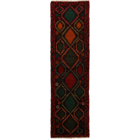 Baluchi Runner Rug Handmade Brown 10' Runner
