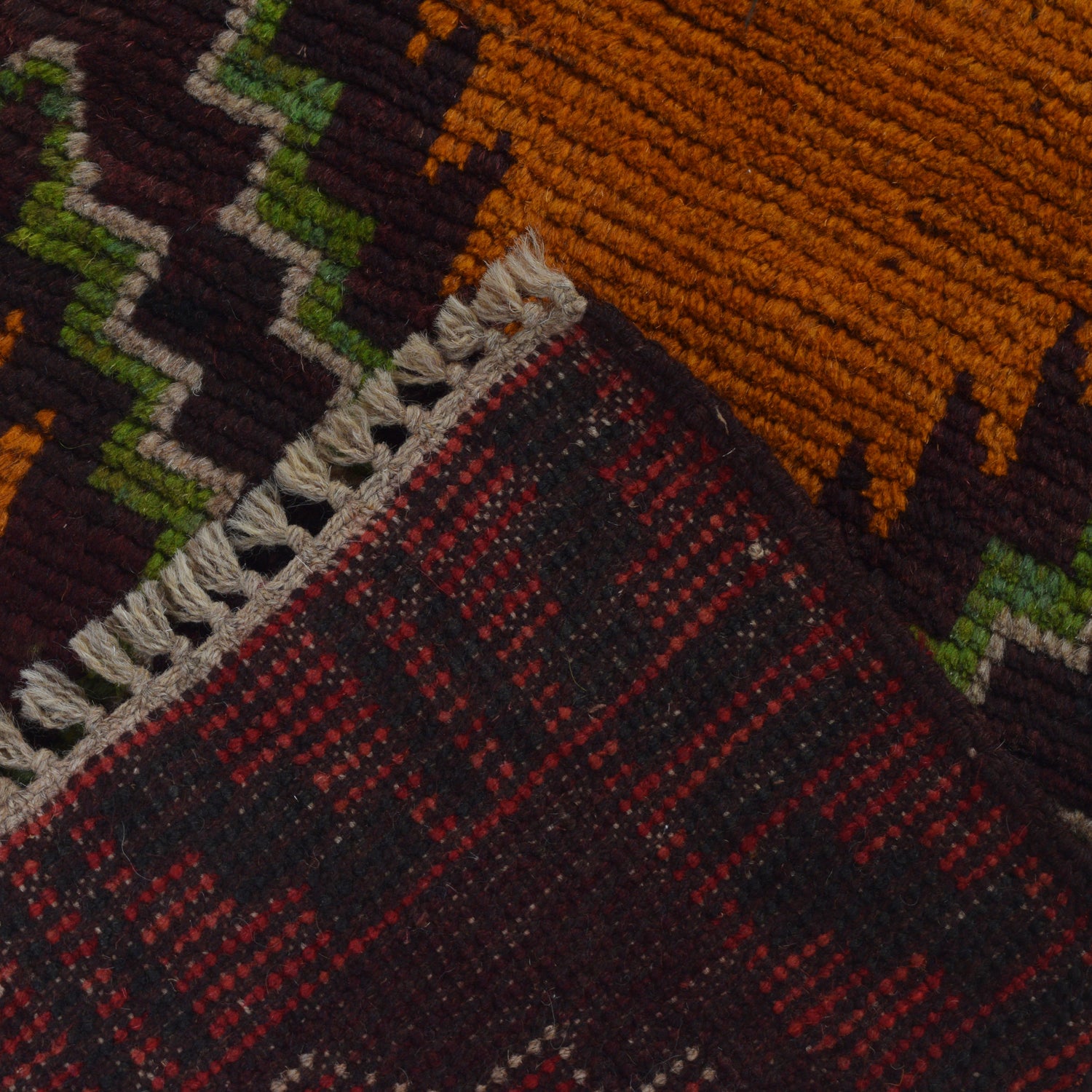 Baluchi Runner Rug Handmade Brown 10' Runner