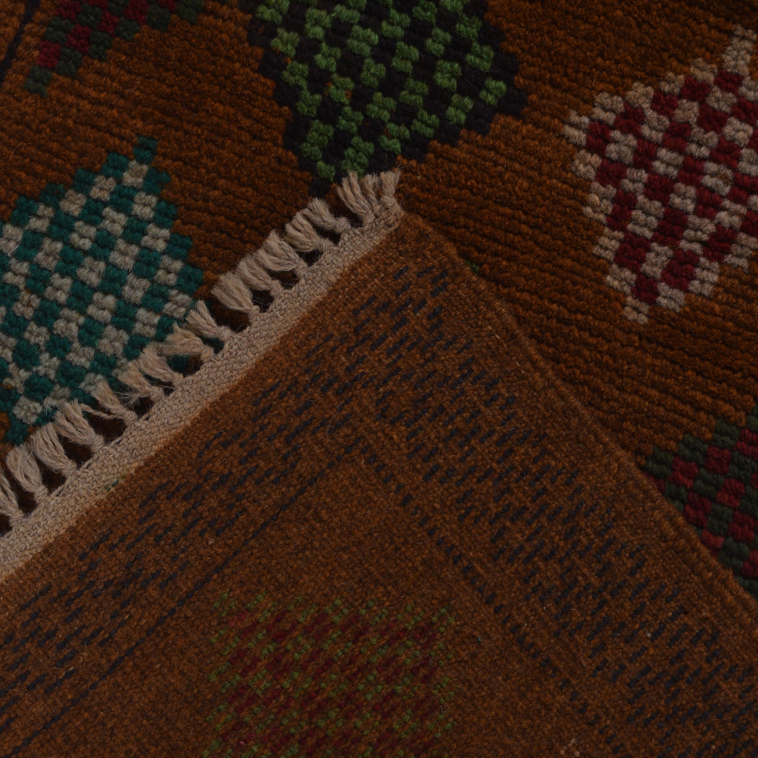 Baluchi Runner Rug Handmade Brown 10' Runner