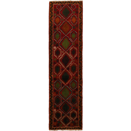 Baluchi Runner Rug Handmade Red 10' Runner