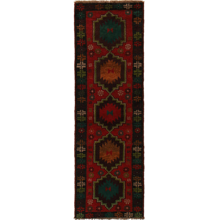 Baluchi Runner Rug Handmade Red 6' Runner