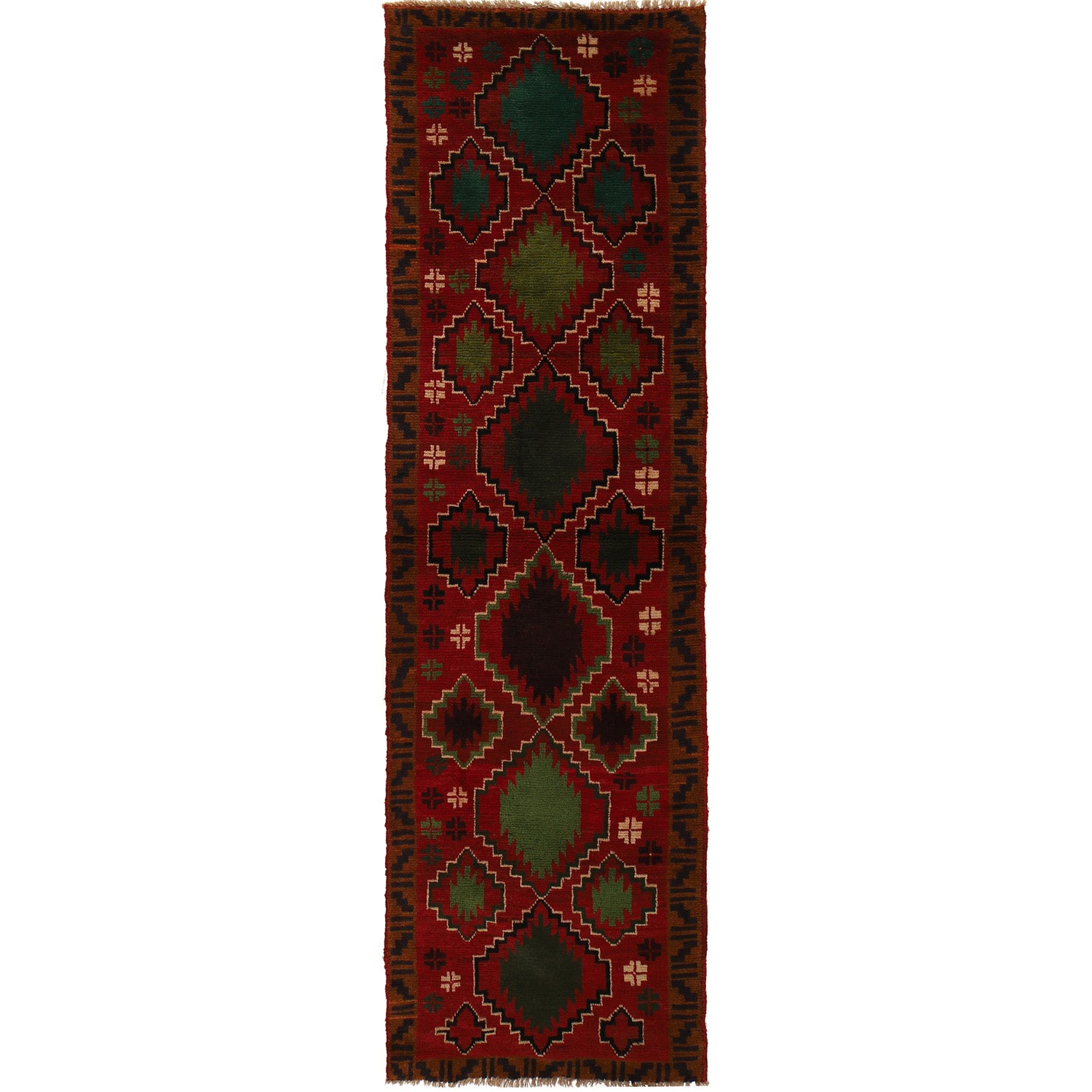 Baluchi Runner Rug Handmade Red 10' Runner