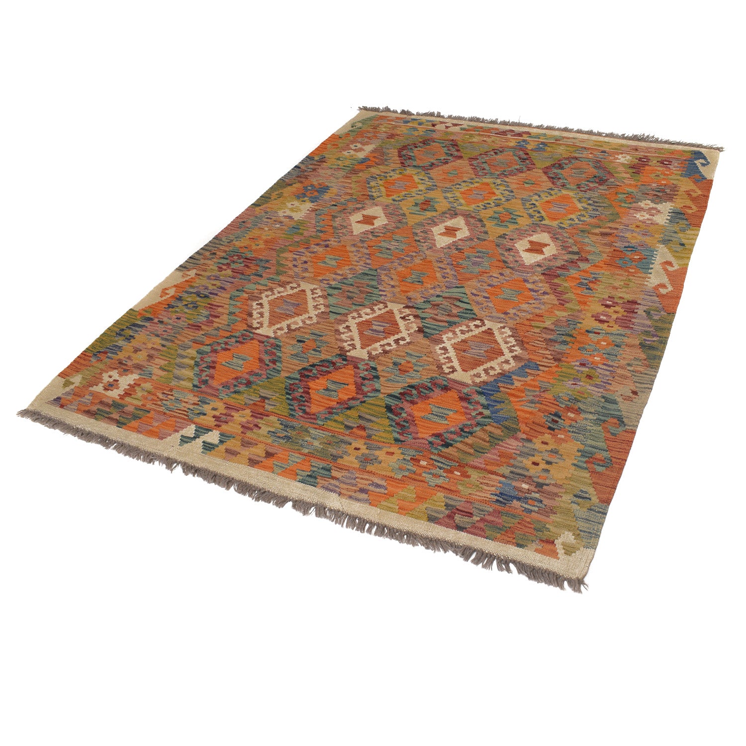 Handmade Multi Kilim Geometric 4x7 ft