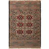Soumak Kilim Area Rug Handmade White Floral 4x6 ft