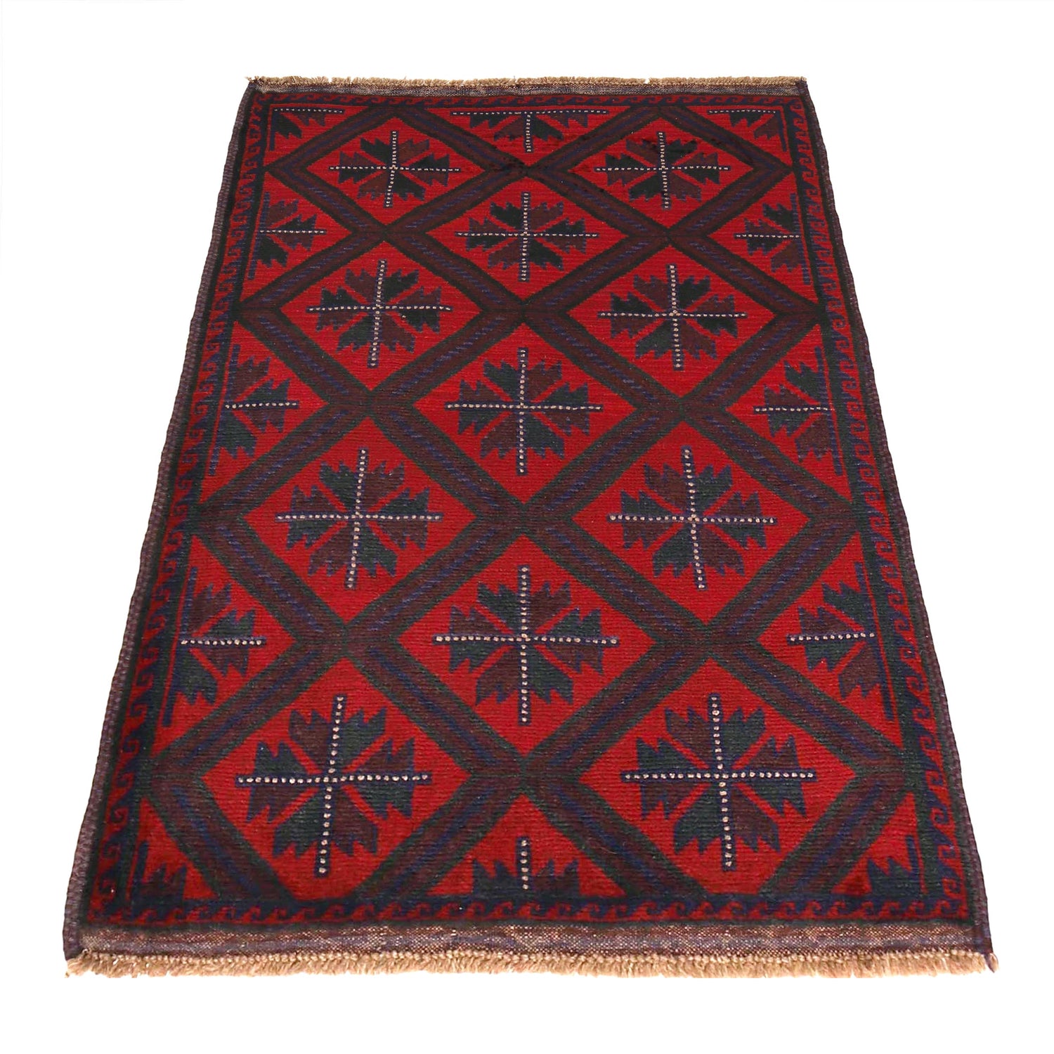 Baluchi Rug Handmade Multi Geometric 3x5 ft