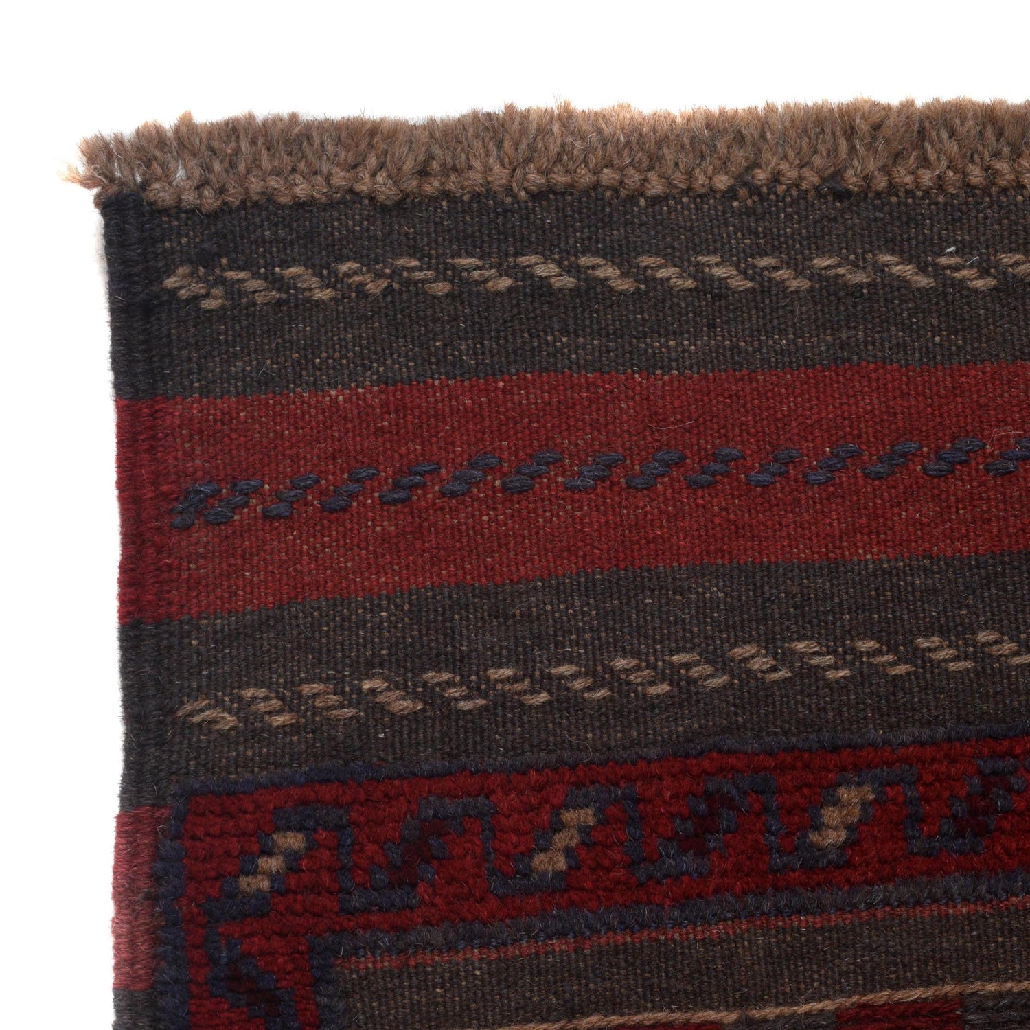 Mashwani Runner Rug Handmade Deep Red Geometric 8' Runner