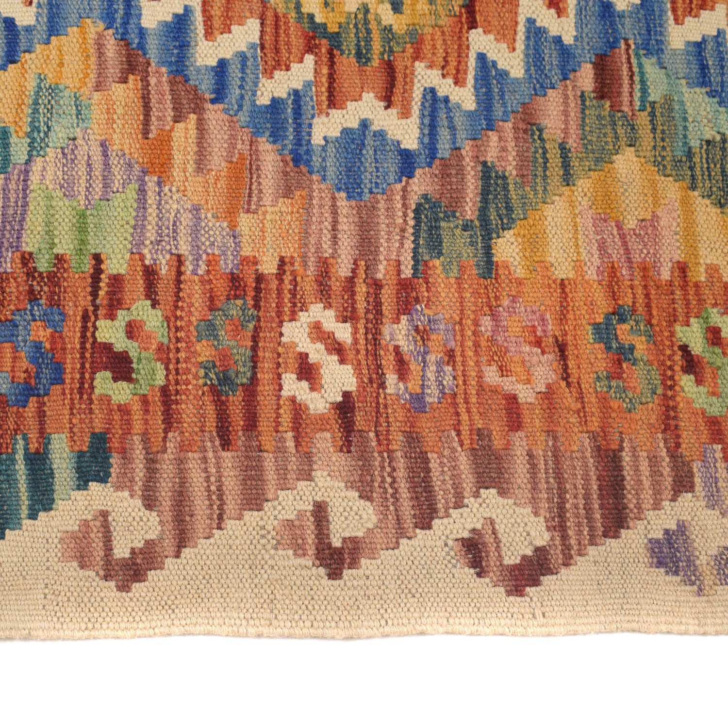Handmade Multi Kilim Geometric 10' Runner