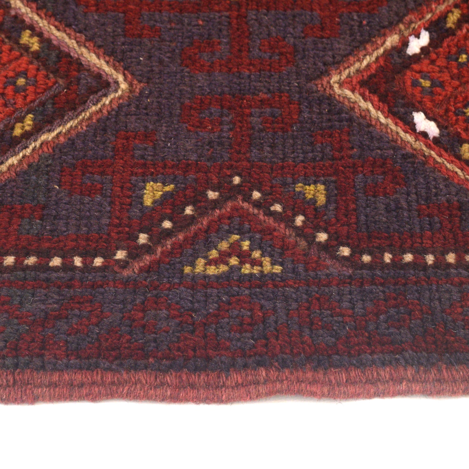 Mashwani Runner Handmade Deep Red Geometric 8' Runner