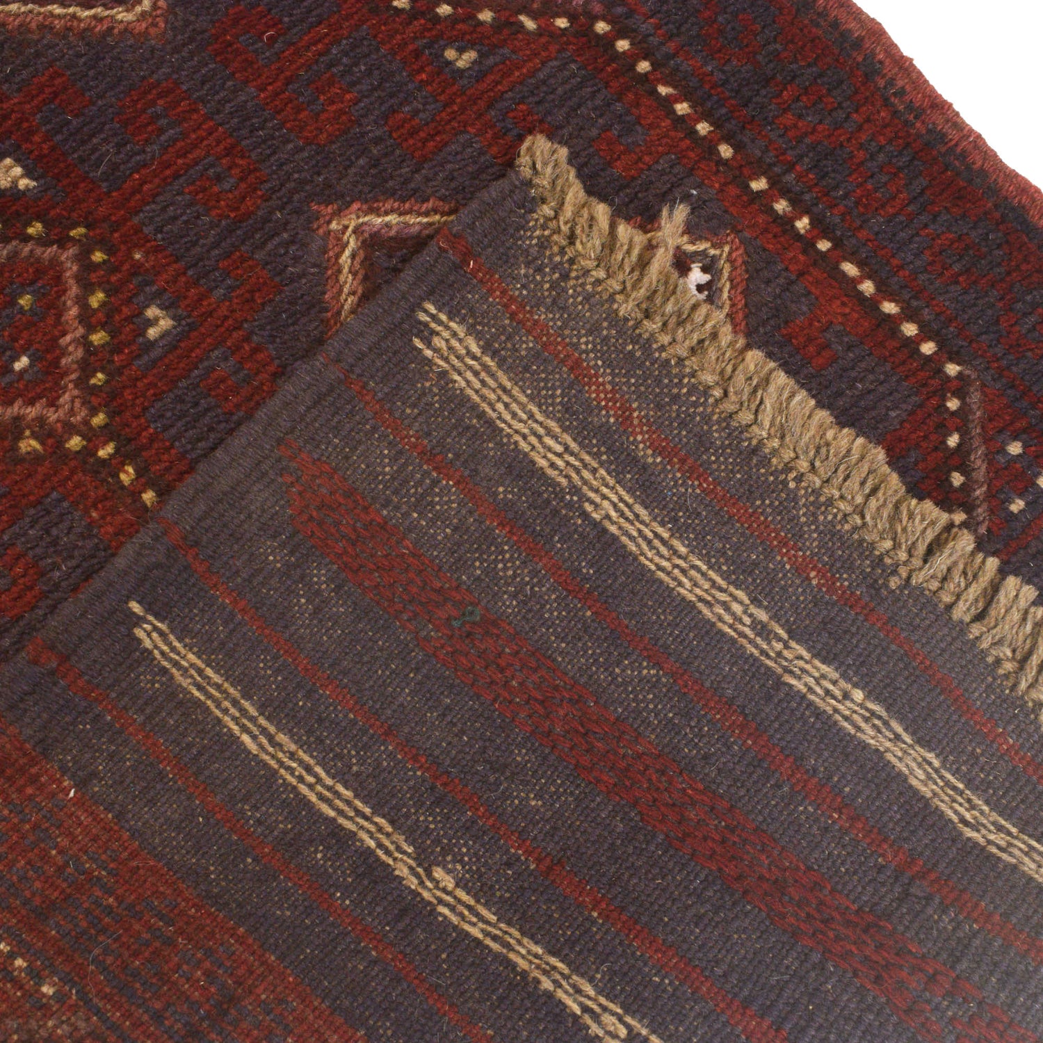 Mashwani Runner Handmade Deep Red Geometric 8' Runner