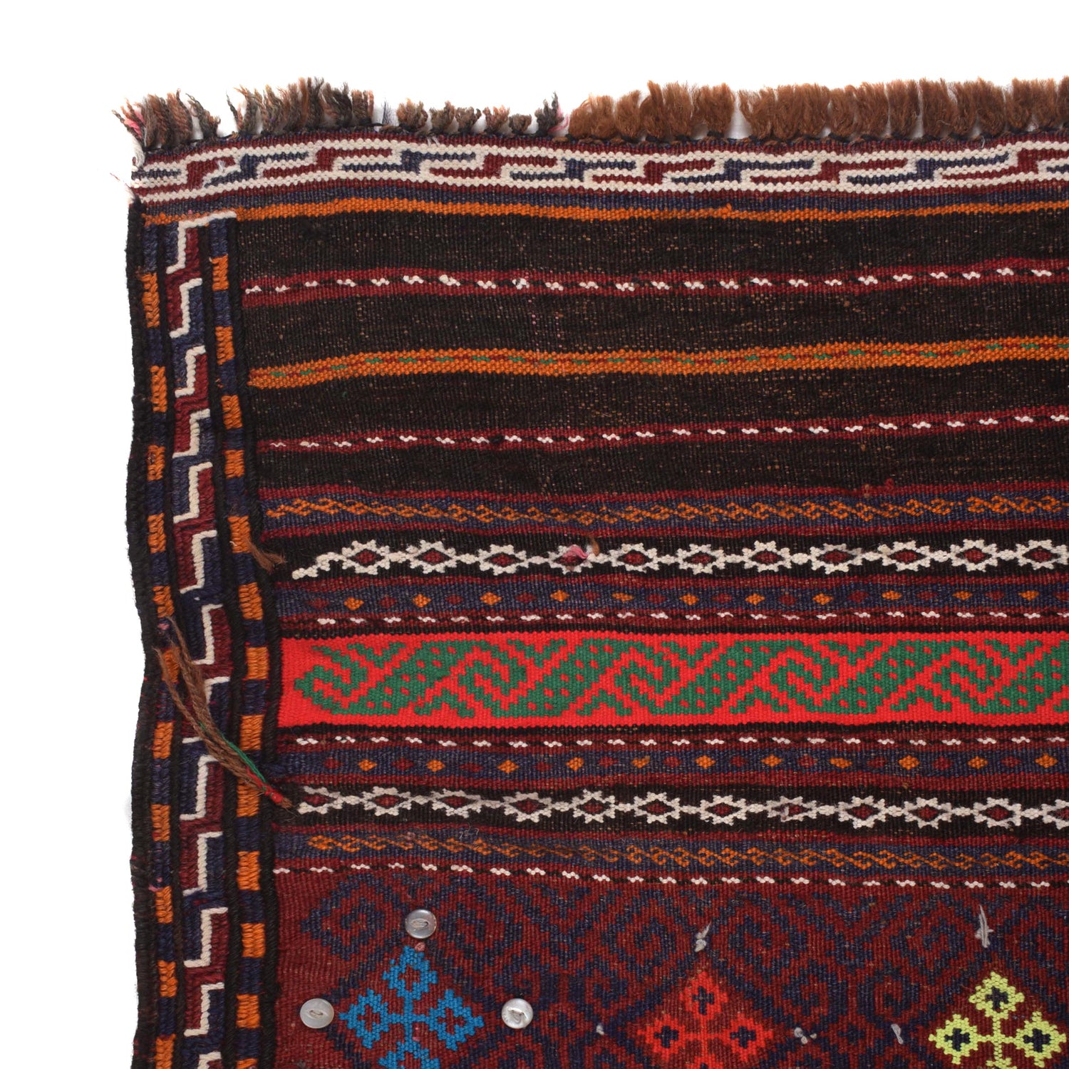 Laghari Kilim Area Rug Handmade Multi Geometric 4x7 ft