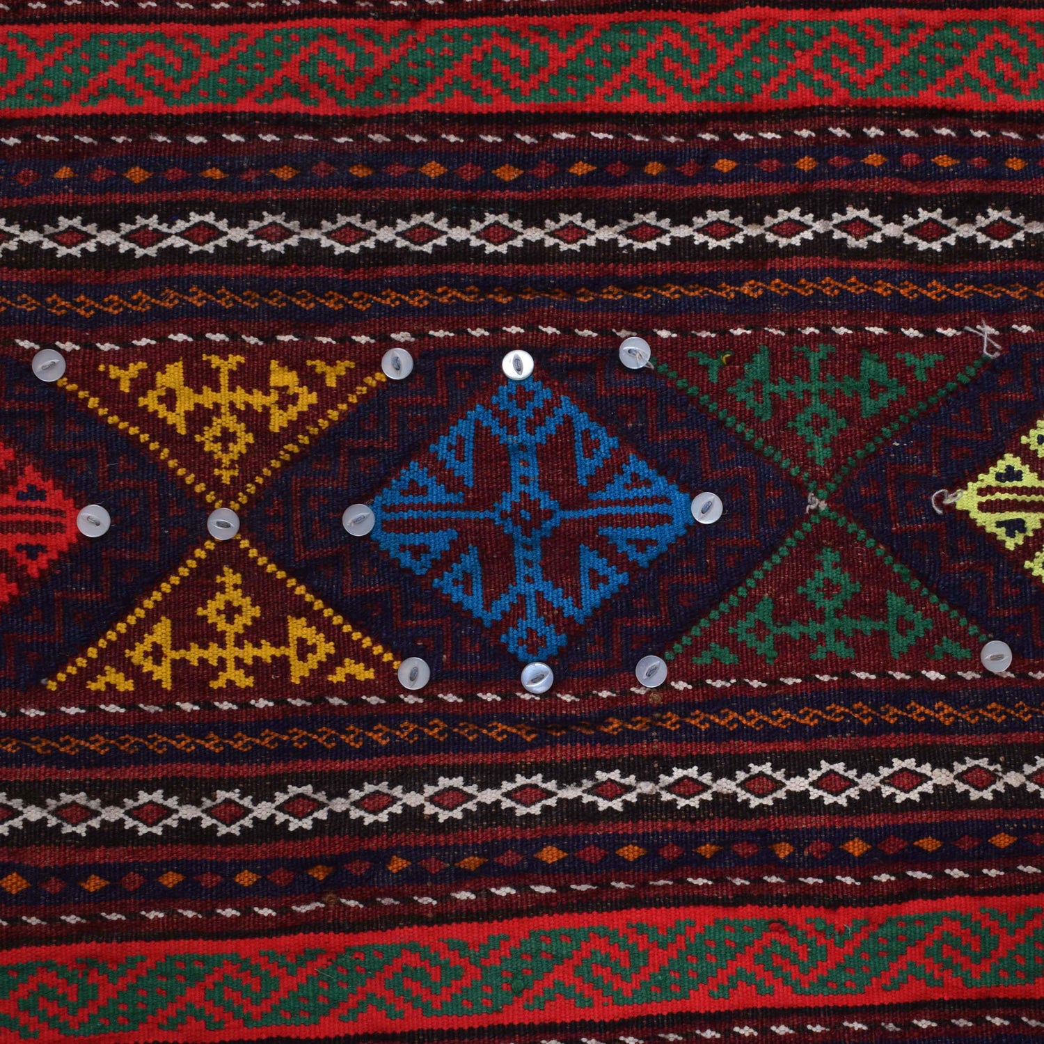 Laghari Kilim Area Rug Handmade Multi Geometric 4x7 ft