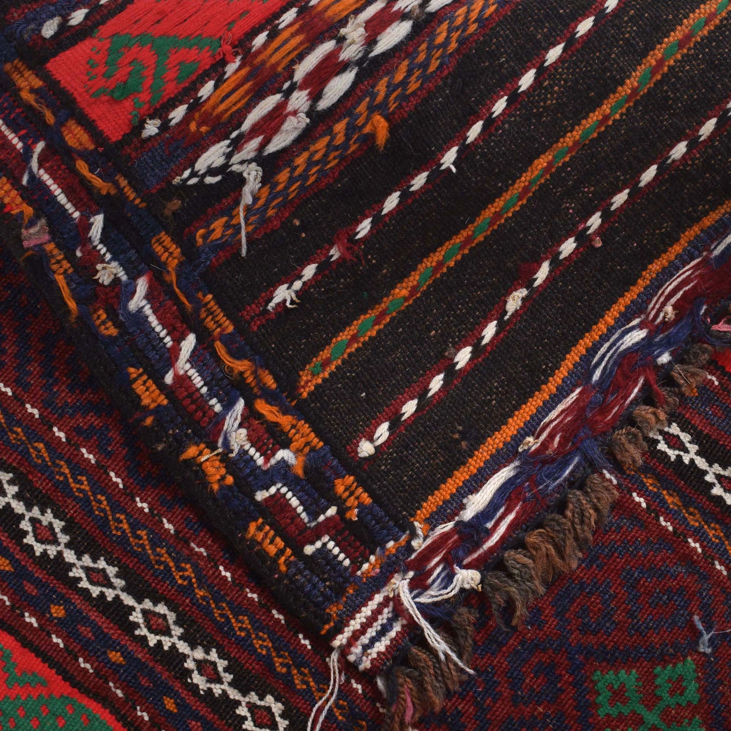 Laghari Kilim Area Rug Handmade Multi Geometric 4x7 ft