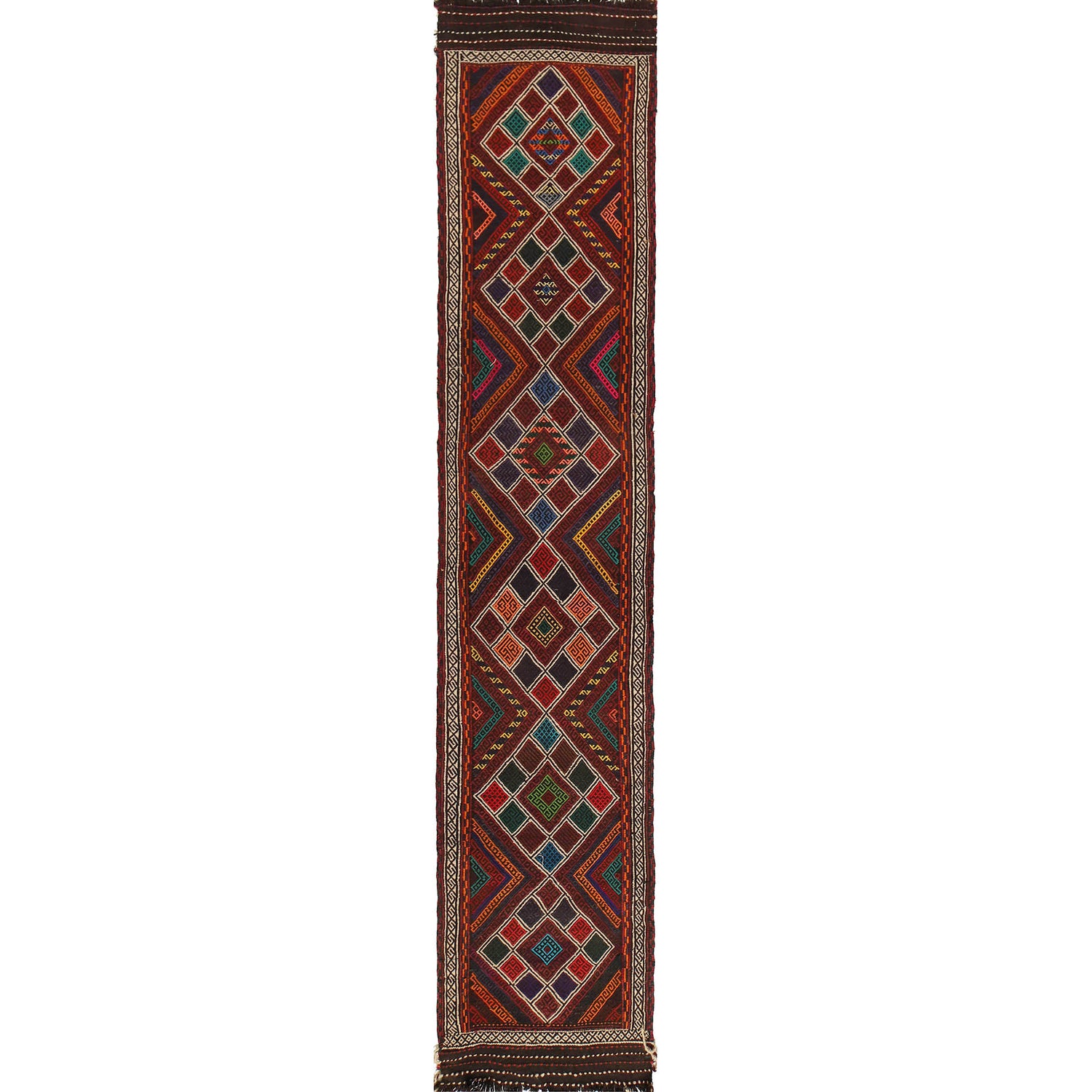 Suzuni Kilim Runner Handmade Multi 12' Runner
